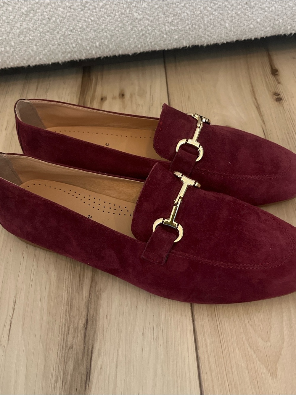 Joie Wine Loafers with Gold Hardware Quiet Luxury Burgundy Workwear Fall